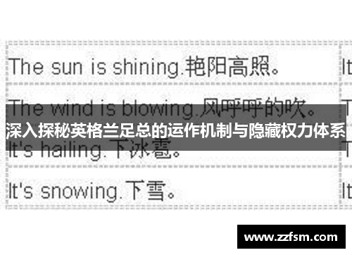 深入探秘英格兰足总的运作机制与隐藏权力体系